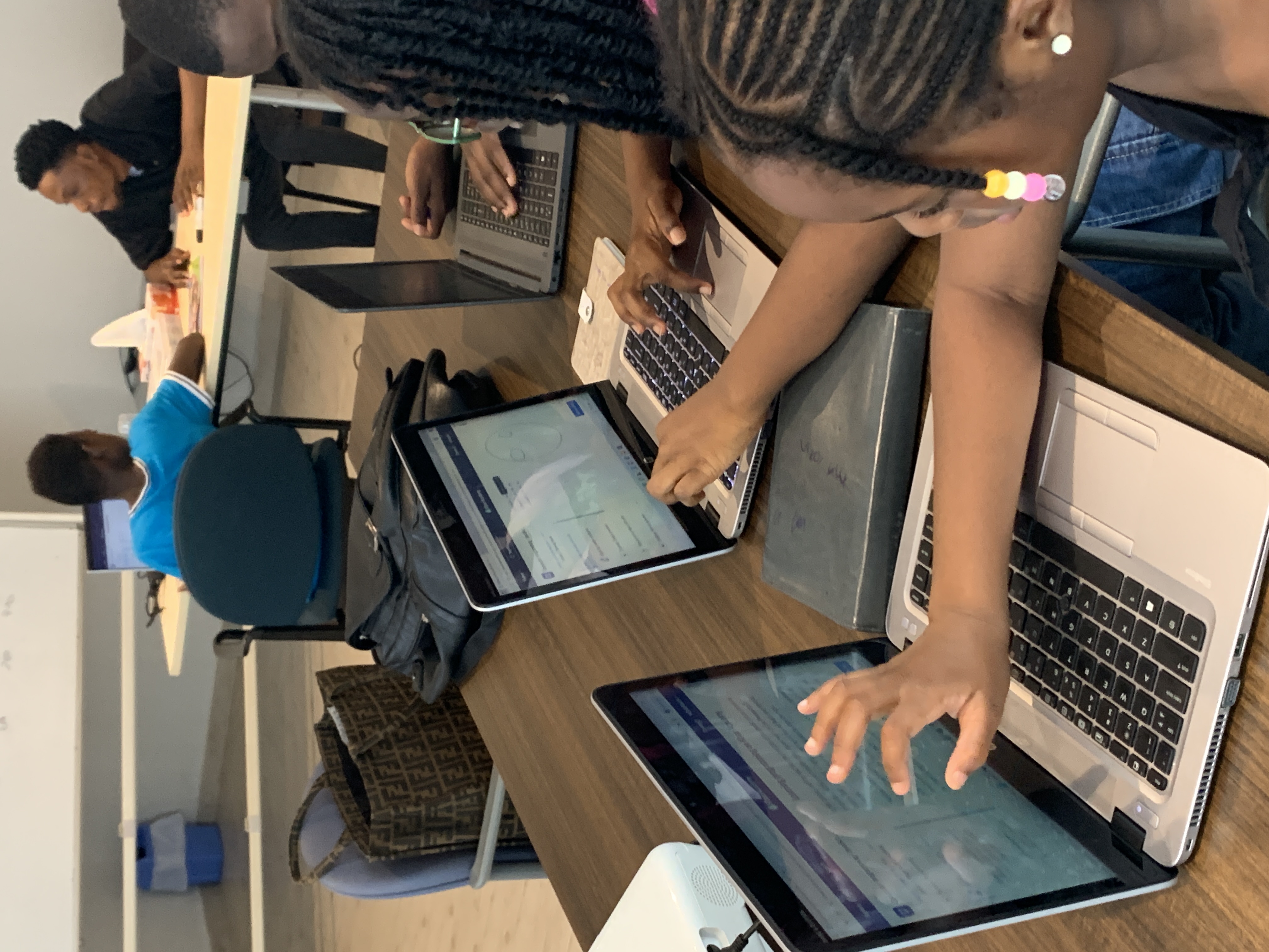 Students learning in class